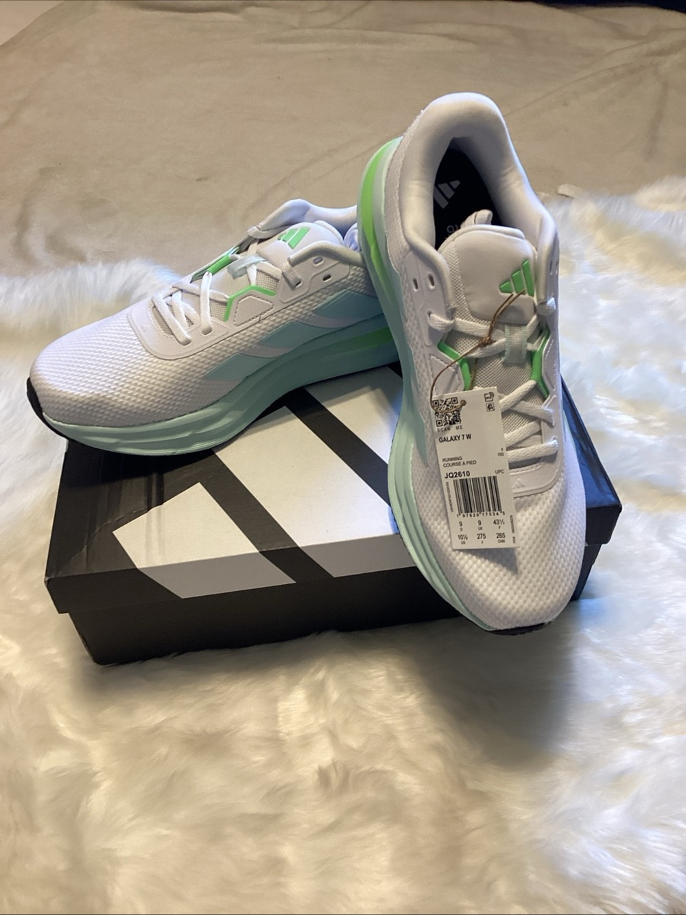 adidas Women’s White & Mint Green Athletic Running Shoes